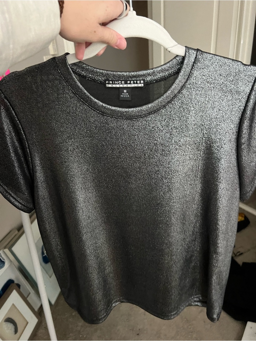 Prince Peter Black Shimmery Short Sleeve Tee